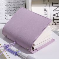 M5 97x122mm Size Loose Leaf Notebook Lychee Texture Cover With Elastic Band 40 Sheets Lined Pages Portable Hand Journal Planner