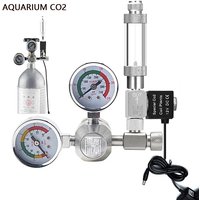 AC100-240V Aquarium CO2 Regulator Bubble Counter Solenoid Valve Kit Fish Tnk CO2 Reaction System CO2 Pressure Reducer Valve