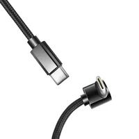 60W Type C Nylon Braided Data Cable 90 Degree Elbow Line USB C To USB C PD Cable for iPhone 17 Pro Samsung Fast Charging Cords
