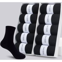 Chaussettes en Coton Doux et Respirant pour Homme, Bas d'Affaires Noirs, Nouveau Style, Été et Hiver, 5 ou 10 Paires