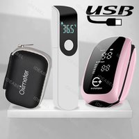 Rechargeable Medical Oximeter Strap Lanyard Fingertip Pulse Oximeter Blood Oxygen Saturation Monitor Digital LED Display Child