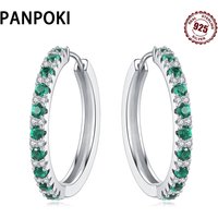 925 Sterling Silver Green Circle Series Earring Jewelry Versatile Hoop Earrings For Women Jewelry Fine Birthday Party Gifts