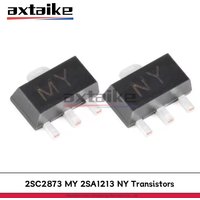 50PCS 2SC2873 MY 2SA1213 NY SOT-89 50V 2A NPN PNP SMD Transistors C2873 A1213 Complementary Triode