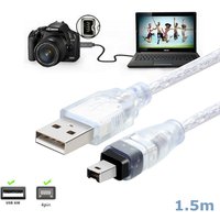 1.5M/5ft USB Male to Firewire IEEE 1394 4 Pin Male iLink Adapter Cord firewire 1394 Cable for SONY DCR-TRV75E DV