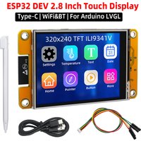 ESP32 Development Board for Arduino LVGL 2.8 Inch TFT Touch Screen XPT2046 240*320 LCD Display Type-C Port WiFi Bluetooth