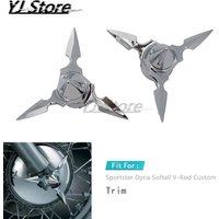 Fit For Harley Sportster Dyna Softail V-Rod Custom Motorcycle Skull Spun Blade Axle Caps Cover Front Axle Nut Covers