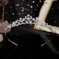 Fashion Alloy Flower Crown Hair Accessories For Women Sparkling Rhinestone Tiara Headpiece Party Jewelry Hairband As Gifts