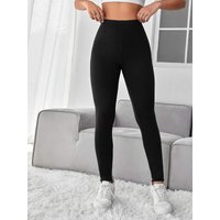Women's High-Waisted Solid Color Leggings Ruffled Cuffs Unique Yoga Pants Sexy Tight Fit for Fitness And Exercise