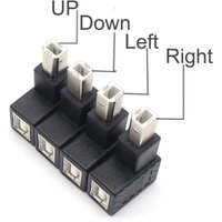 Up Down Left Right Angled 90 Degree USB 2.0 B Type Male to Female Extension Adapter for Printer Scanner Hard Disk case