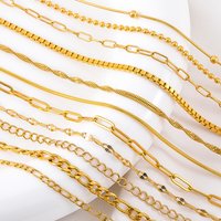 1Meter Stainless Steel Gold Plated Beaded Chains DIY Chain for Needlework Trend Necklace Bracelet Jewelry Making Supplie No Fade