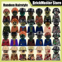 City Military Skeleton Special Forces Soldier Figures Halloween Building Blocks Street View Helmet Hairstyle DIY Bricks Toy Gift