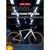 AliExpress 2025 TWITTER Gravel V3 Carbon Fiber Gravel Bike 700*40C SENSAH RS-2*12S Hydraulic Brake Bicycle With Carbon Wheels For Men Women
