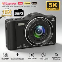 5K 75MP Dual Selfie Lens Autofocus WiFi Digital Camera Teens Compact Portable Beauty Camera Travel Vlog YouTube Video Recording