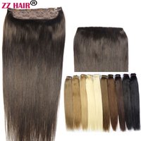 ZZHAIR 100% Brazilian Human Remy Hair Extensions 16"-24" 1pcs Set 140g Clip-in One Piece Natural Straight