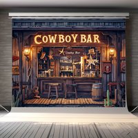Vintage Cowboy Ranch Themed Customized Adult Evening Party Decoration Banner Provided Portrait Photography Studio Backdrop Props