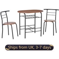 MDF 2-Person Dining Table Set with 2 Bar Stools