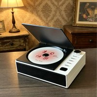 Retro Desktop CD Player with Built-in Speakers, Bluetooth 5.1, HiFi Sound, Support CD/USB/FM/AUX/Optical, for Home/Office/Party