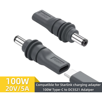 USBC Female to DC5521 Male/DC Female to DCMale Power Adapter For Starlink Mini PD100W Connector Charge Barrel Jack Power Adapter