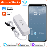 Tuya WiFi Temperature Humidity Sensor 1M External Sensor Cable Probe APP Remote Monitor Work With Alexa Yandex
