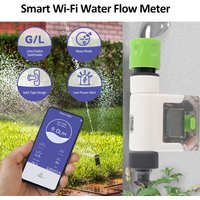 WiFi Water Flow Meter for Garden Hose Smart Water Meter 4 Flow Modes Real-Time Flow Tracking Easy Reading Display Usage Alerts