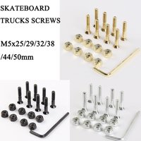 8Pcs Skateboard Trucks Screws Hardwares M5x25/29/32/38/44/50mm Mounting Bolts Anti-rust Bridge Nails Nuts Skateboard Accessories