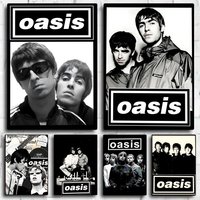 Band O-Oasis Classics Poster Perfect Sticker Self Adhesive Art Designed for Home Dining Office Spaces