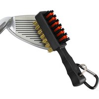 Golf Brush Golf Club Head Cleaning Brush Double Side Brass Nylon Golf Groove Cleaner with Keychain Drop Ship