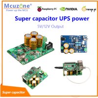 Super capacitor based UPS power for Raspberry Pi and embedded system,7-24v input,5v3A or 12v1.5A output