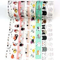 2023 NEW 1X 10M Decorative Kawaii Lovely Cat Washi Tape Set for Scrapbooking Journaling Adhesive Masking Tape Cute Stationery