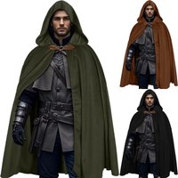 Medieval Velvet Hooded Cloak - Renaissance Cape with Hood Vintage Capelet Halloween Sorcerer Costume