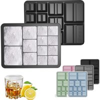 13 Grid Giant Silicone Ice Cubes Long Strip Square Whiskey Ice Tray Mold Non-toxic Durable Large Ice Mold Barware Cocktail Tools