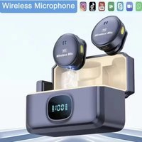 Wireless Magnetic Button Collar Microphone 164ft Range Lapel Mic 40H Battery Lavalier Mic with Charging Case for Video Recording