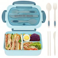 1pc Bento Box Adult Lunch Box, Containers For Adults Men Women With 3 Compartments, Lunchable Food Container Back To School