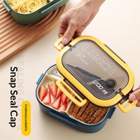 Microwave oven heatable lunch box, office worker compartmentalized portable lunch box, student lunch box, food sealed box