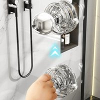 New Suction Cup Door Handle Anti-slip Waterproof Reusable Sliding Door Handle Removable Wardrobe Bathroom Door Handle