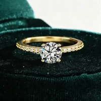 DWJ Fashion Classic Real 1-2ct Moissanite Diamond Rings for Women Wedding 925 Sterling Silver Designer Luxury Fine Jewelry
