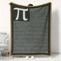 Pi Number Math-Themed Flannel Blanket - Cozy Pi Day Gift for Students Teachers Mathematicians