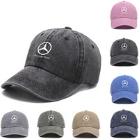 Keyring Casual Duckbill Cap Car Logo Cotton Cap Adjustable Baseball Hat For Mercedes Benz A C E Class W203 W204 W205 W176 W177