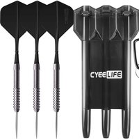 CyeeLife Tungsten 90% Steel tip darts 21/23/26/28/30g With Carrying Case+One Piece Flights Pro Dart Set