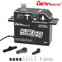 Yipinservo 50kg Brushless Servo Low Profile Waterproof 180 Degree Aluminum Digital Metal Gear For RC Car Truck Crawler Boat