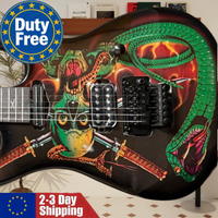 Deutsche Gitarre, sofort versandbereit, Rock Green Snake, Hals aus Palisander, verstellbare Stegbrücke, H-Pickup, praktisches Geschenk für das Musizieren.