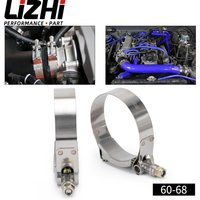 2PCS 2.25" CLAMPS 60MM-68MM STAINLESS SILICONE TURBO HOSE COUPLER T BOLT CLAMP KIT HIGH QUALITY SS304 LZ5251