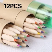12 Pcs/ Box Wooden Writing Colored Pencils Colors Sharpener Child Gift Color Pencil Set School Students Art Supplies