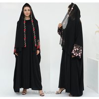 Kebaya Kaftan Turkey Abaya Dubai Luxury Floral Embroidery Fashion Muslim Woman Prayer Elegant Cardigan Muslims Woman Clothing