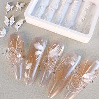 3D Embossed Template Nail Art Stamping Silicone DIY Jewelry Butterfly Knot Crystal Necklace Silicone Mold Stencil Reusable