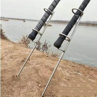 Rod Racks for Fishing Poles Fish Rod Stand Ground Stake Fish Pole Holder Double Rings Single Fork Fishing Tools Fishing Rack Sea