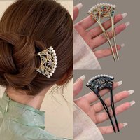 Metal U-Shaped Hair Sticks Pearl Tassel Hair Fork Hair Clip French Hairpins Women Girl Hair Accessories Ornament Styling Tool