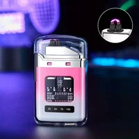 Rechargeable USB Electronic Lighter, Windproof Flameless LED Smart Dual Arc Flame, Outdoor Men and Women Cigarette Lighter Gifts