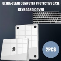 For MacBook Air 13.6 inch Case M5 M4 A3240 M3 A3113 M2 A268, Ultra Thin Super Crystal Clear Hard Shell Case & Keyboard Cover