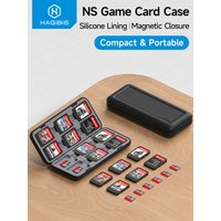 Hagibis Game Card Case Holder for Switch 1/2/OLED/Lite Portable Magnetic Storage Organizer Micro SD Box Kit Memory Card Slots